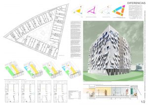 Tercer premio 2006. Edificio junto a AVE. Zaragoza. 130 viviendas